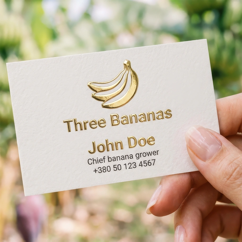 Gold embossed business card