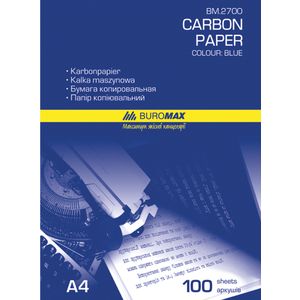 Папір копіювальний синій BUROMAX, А4, 100 аркушів