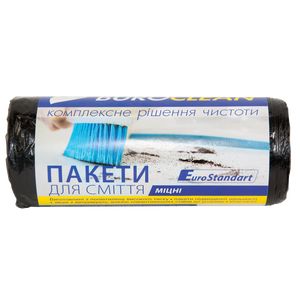 Пакети для сміття 35л/30шт, Eurostandart, міцні, чорні BuroClean