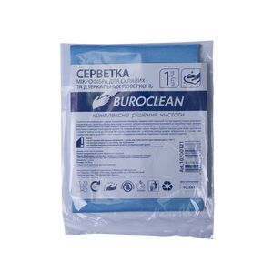 Серветка мікрофібра для скла та дзеркал Buroclean 30х30