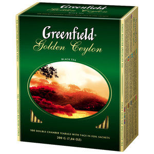 Чай чорний GOLDEN CEYLON 2гх100шт. "Greenfield" , пакет